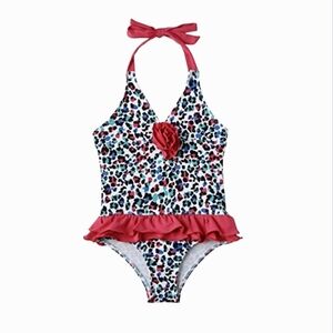 NWT Pink Platinum Multicolor Leopard Kids Swimsuit 3T
